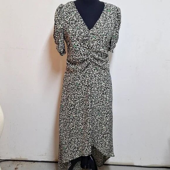 NEW! Vintage-Style Crepe Short Sleeve Midi Dress, Green Floral - A New Day - Picture 3 of 10